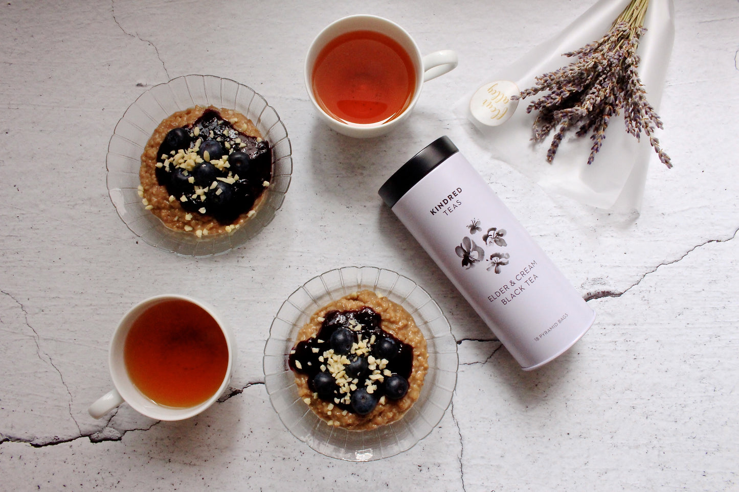 Recipe: Elder & Cream Black Tea-Infused Steel Cut Oatmeal with Blueberry Sauce